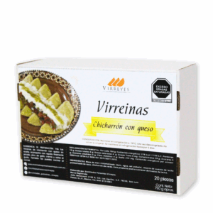 Virreinas de chicharrón de cachete con queso